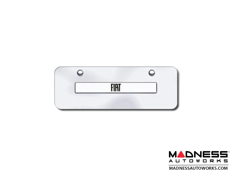 License Plate - Mini - Stainless Steel Plate w/ FIAT Logo